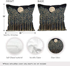 Rustic William Morris Night Moon Forest Green Decor Pillow Covers 18x18 Set of 2,Vintage Botanical Nature Landscape Decorative Throw Pillow Covers for Home Bedroom Living Room
