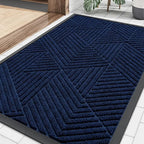 Smiry Front Door Mat Outside Entrance, Low Profile Rubber Doormat, 29.5x17