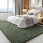 OLANLY 5x7 Machine Washable Large Area Rugs for Living Room, Bedroom, Soft Fluffy Shaggy Bedside Rug, Indoor Floor Carpet for Kids Girls and Boys, Dorms, Nursery, Home Decor Aesthetic, Olive Green