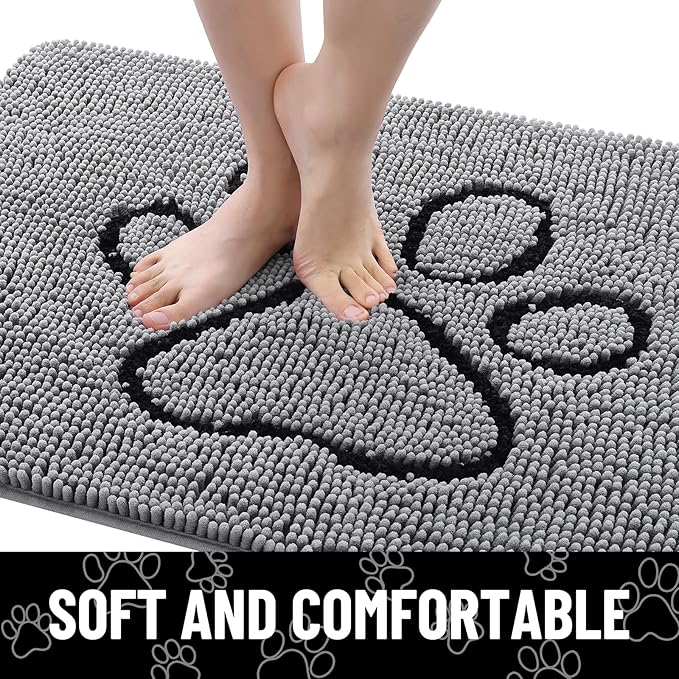 Smiry Dog Door Mat for Muddy Paws, Absorbent Non Slip Dirt Trapper, 59x35