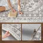 zesthome 3x5 Rug for Entryway,Washable Area Rug,Brown