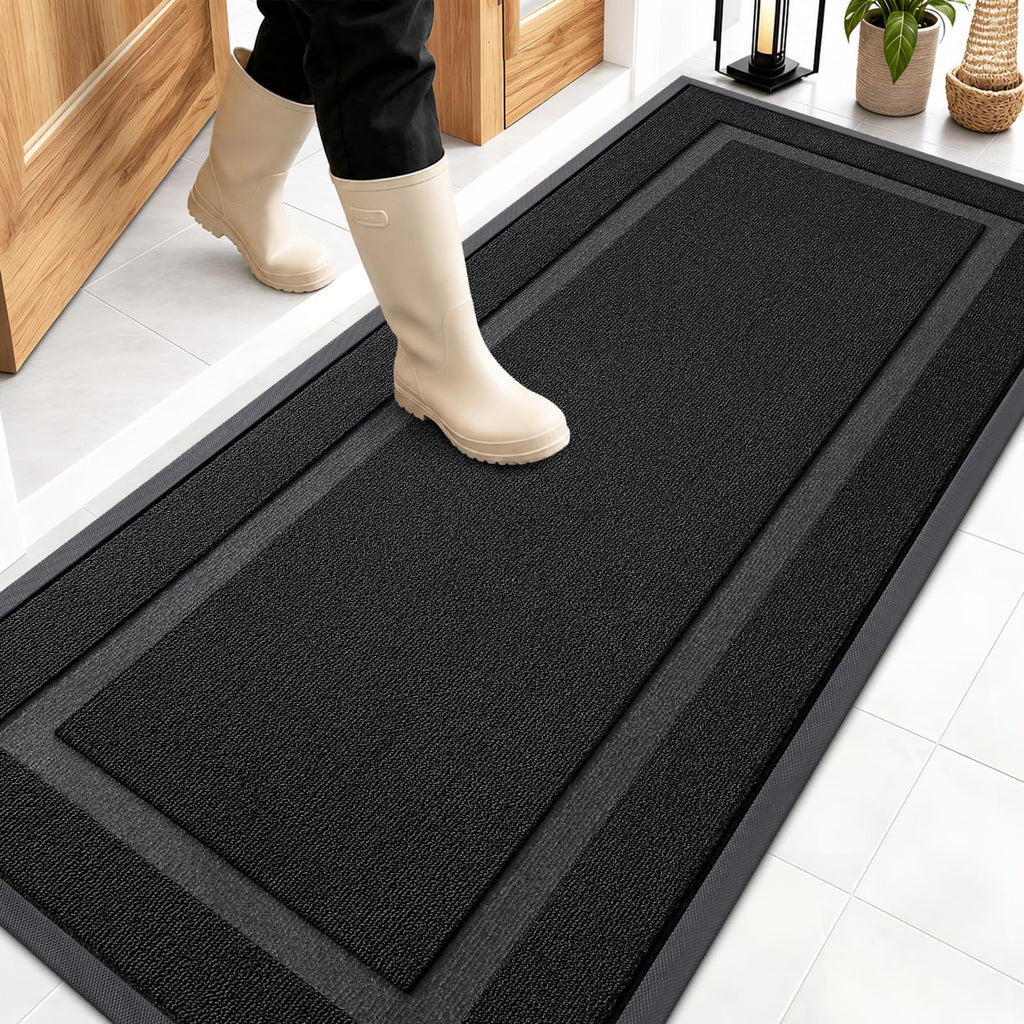 OLANLY Front Door Mat Outside 59x23, All-Season Heavy-Duty Rubber Doormat