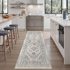 zesthome Runner Rug 2x5 - Stain Resistant Machine Washable Rug, Non Slip Vintage Hallway Runner Rugs, Low Pile Lightweight Runners for Kitchen, Entryway and Corridor