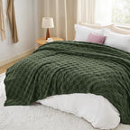Bedsure GentleSoft King Size Blanket for Bed - Super Soft Cozy Blankets for Kids Girls, Large Fuzzy Fleece Throw for Bedroom Decor, Olive Green,108x90 Inches