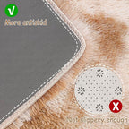 Super Soft Fluffy Living Room Area Rugs 2x8 ft Tie-Dyed Beige Shaggy Furry Carpet Washable Non-Slip Floor Rug Bedroom Bedside Nursery Rug Fuzzy Girls Boy Reduce Noise Dorm Home Decor