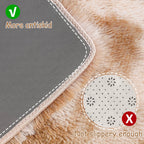 JiaoBaba Super Soft Fluffy Living Room Area Rugs 2x6 ft Tie-Dyed Beige Shaggy Furry Carpet Washable Non-Slip Floor Rug Bedroom Bedside Nursery Rug Fuzzy Girls Boy Reduce Noise Dorm Home Decor