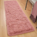 Tepook Soft Runner Rugs for Bedroom 2x6 ft with Rubber Backing, Blush Fluffy Rugs for Living Room, Shag Bedside Rug Fuzzy Plush Carpet for Room, Area Rug for Dorm Nursery Hallway Indoor Home Decor