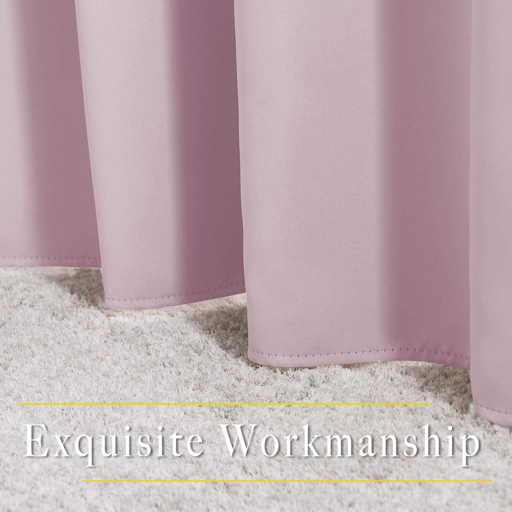 NICETOWN Bedroom Curtains Room Darkening Draperies - Room Darkening Drapes/Panels for Bedroom, Grommet Top 2-Pack, Lavender Pink, 52 x 54 inches Long, Thermal Insulated, Privacy Assured