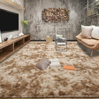 Tepook Soft Fluffy Rugs for Living Room, 5x8 Shaggy Area Rug for Bedroom, Modern Shag Rug Fuzzy Carpets for Kids, Plush Indoor Nursery Home Decor Rug with Non-Slip Bottom, Tie-Dyed Beige
