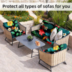 8 Piece Outdoor Cushion Covers, Patio Sofa Cushion Covers, Stretch Fit
