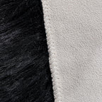 linmopm Faux Fur Rug Sheepskin Shag Fluffy Fuzzy Black 6x9 ft Rugs for Bedroom Bedside Bed Floor Living Room Plush Rectangle High-Density Cushion Carpet Super Sofa Cover