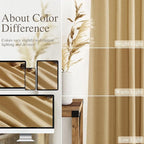 Nanspring Gold Yellow Linen Curtains 96 Inches Long 2 Panels Set for Living Room Rod Pocket Back Tab Semi Sheer Light Filtering Protect Privacy Gold Yellow Curtain for Bedroom Floor Length 52x96