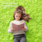 OLANLY 6x9 Machine Washable Large Area Rugs for Living Room, Bedroom, Soft Fluffy Shaggy Bedside Rug, Indoor Floor Carpet for Kids Girls and Boys, Dorms, Nursery, Home Decor Aesthetic, Lime Green