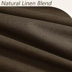 Guken 100% Blackout Curtains 90 Inch Length 2 Panels Set for Living Room Bedroom Back Tab Thermal Insulated Black Out Linen Drapes Room Darkening Chocolate,52x90