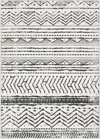 Nakagishi Area Rug Living Room Rugs: 6X9 Machine Washable Boho Large Neutral Farmhouse Stain Resistant Moroccan Indoor Floor Carpet for Bedroom Nursery Dorm Dining Room Home-Ivory Black