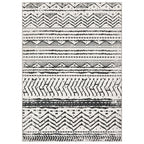 Nakagishi Area Rug Living Room Rugs: 6X9 Machine Washable Boho Large Neutral Farmhouse Stain Resistant Moroccan Indoor Floor Carpet for Bedroom Nursery Dorm Dining Room Home-Ivory Black