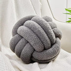Uvvyui Knot Pillow Ball, Soft Home Decorative Pillows, Round Throw Pillow, Handmade Knotted Plush Pillow, Round Boucle Pillow Cushion (8.6 Inches Dark Gray)