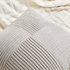 Fancy Homi 2 Packs Neutral Grey Lumbar Decorative Throw Pillow Covers 20x28 Inch for Living Room Couch Bed Sofa, Farmhouse Home Decor, Soft Striped Corduroy Rectangle Accent Cushion Case 50x70 cm