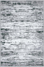 Lansny Modern Abstract 4x6 Living Room Washable Rug Non-Slip Soft Bedroom Area Rug Black Grey White Thin Print Faux Wool Floor Carpet Throw Rugs for Nursery Playroom Dining Room Indoor Home Decor