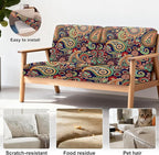 4Pcs Patio Stretch Cushion Covers,Outdoor Sofa Replacement Cover Slipcovers for Patio Furniture Cushion Covers, Washable Reusable Furniture Protector