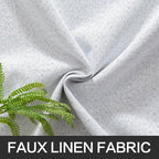 MIULEE 100% Blackout Linen Curtains for Bedroom 52x108 Inches Grayish White
