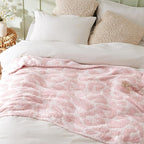 Bedsure Leopard Throw Blanket for Couch, Knit Plush Throw Blanket - Super Soft, Cozy & Warm GentleSoft, Breathable & Lightweight for Bed & Sofa, Leopard Pink, 60x80 Inches