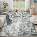 XLUEZ 5x7 Area Rugs for Living Room, Washable Modern Abstract Large Area Rug Neutral Soft Non Slip Kids Rug Stain Resistant Indoor Carpet for Bedroom Nursery Dining Room Playroom(Grey, 5'x7')