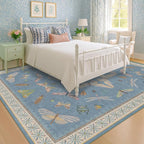 Washable Living Room Rug 8x10, Dusty Blue Area Rugs for Bedroom Under Bed, Dining Room Under Kitchen Table, Kids Room, Playroom, Lage Modern Boho Carpet, Ultra Soft Stain Resistant Colorful Decor