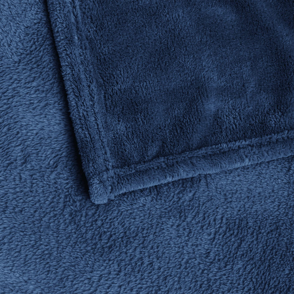 BEDELITE Fleece Blanket Soft Plush King Size Bed Blanket Navy 108"x90"