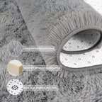 Tepook Soft Runner Rugs for Bedroom 2x6 ft with Rubber Backing, Grey Fluffy Rugs for Living Room, Shag Bedside Rug Fuzzy Plush Carpet for Room, Area Rug for Dorm Nursery Hallway Indoor Home Decor