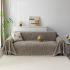 MYSKY HOME Couch Covers for 2 Cushion Couch Sofa, Chenille L Shape Sectional Couch Cover - Pet-Friendly, Machine Washable, Non-Slip Sofa Protector for Dogs, Kids, 71"x118", Sand