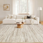 Nakagishi 10x14 Area Rugs Living Room: Washable Large Vintage Rug Neutral Non-Slip Soft Stain Resistant Indoor Carpet for Bedroom Nursery Dining Room Office Playroom - Brown-01