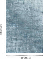 Latte&Fog 5x7 Area Rugs for Living Room Bedroom, Blue Modern Abstract Neutral Washable Rug, Boho Non Slip Low Pile Carpet for Dining Room, Dorm, Classroom, College Dorm, Farmhouse and Kids Room - Blue