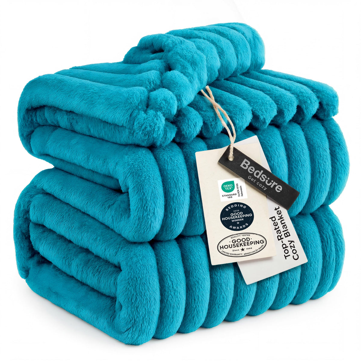 Bedsure Soft Cal Size Blanket for Bed Beige 102"x96"