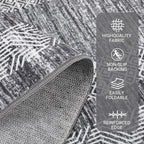 GarveeHome Modern Geometric Area Rug 5x7 Distressed Bordered Washable Non Slip Floor Carpet