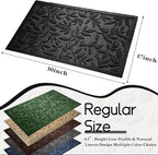 Black Leaves Outdoor Indoor Entrance Doormats, Absorbent Durable Heavy Duty Welcome Front Door Mat,Thick Natural Rubber Back,Easy Clean Entryway Mat 17x30 Inch, Low Profile
