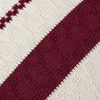 Fancy Homi Set of 1 Burgundy Boho Big Decorative Throw Pillow Covers 24x24 Inch for Couch Bed Sofa, Aesthetic Modern Farmhouse Christmas Room Decor, Soft Cotton Textured Wind Red Cushion Case