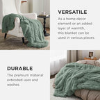 Bedsure GentleSoft Fluffy Sage Green Throw Blanket, Sage Green Decor for Room, Soft Cozy Fuzzy Plush Minky Thick Warm Sherpa Fleece Faux Fur Throw Blanket for Couch, Decorative Spring Gifts, 50x60