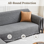 HOMERILLA 2 Piece Sectional Couch Cover for L Shape Sofa Dark Grey XL