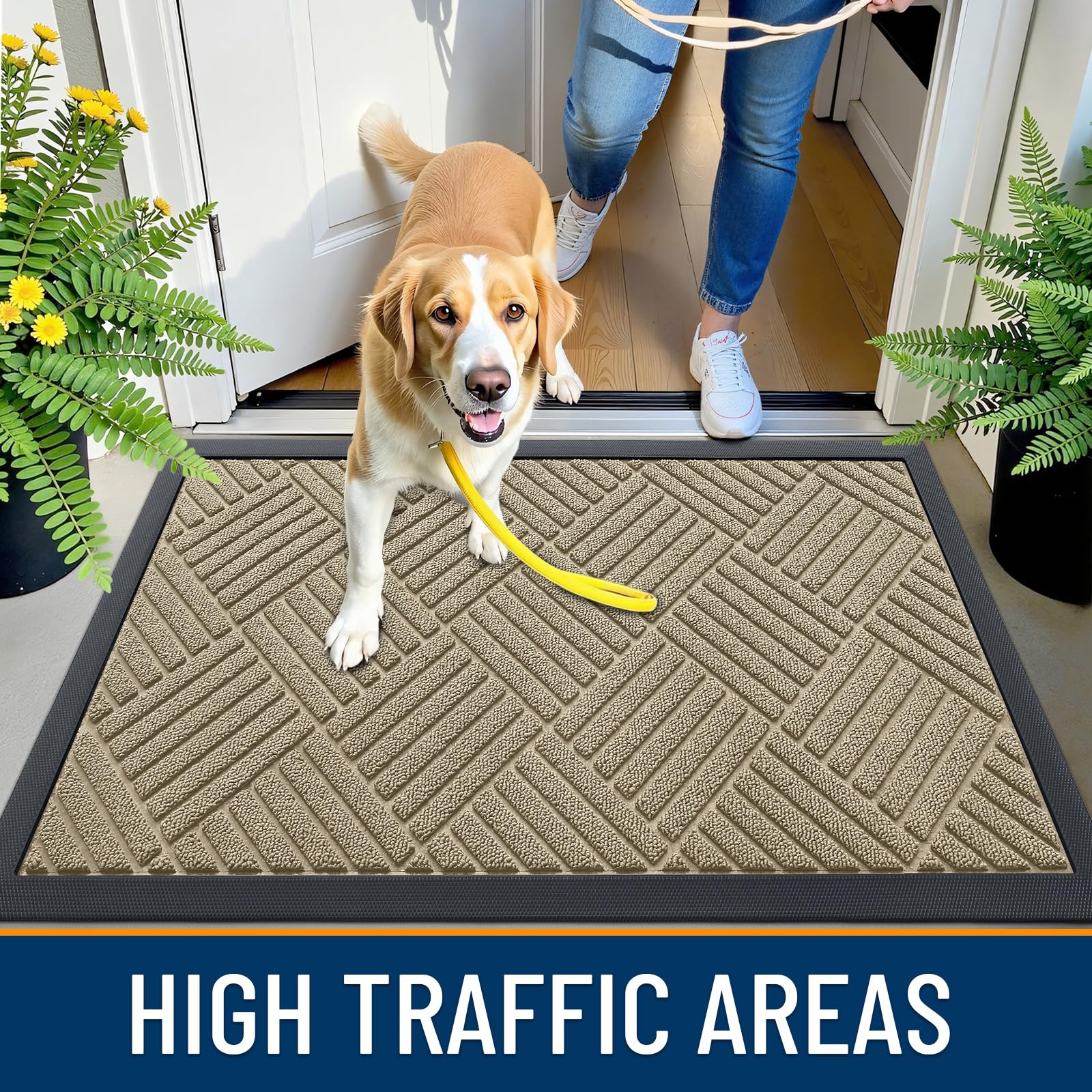 OLANLY Front Door Mat Outside Entrance 33x21, Waterproof Heavy-Duty Doormat