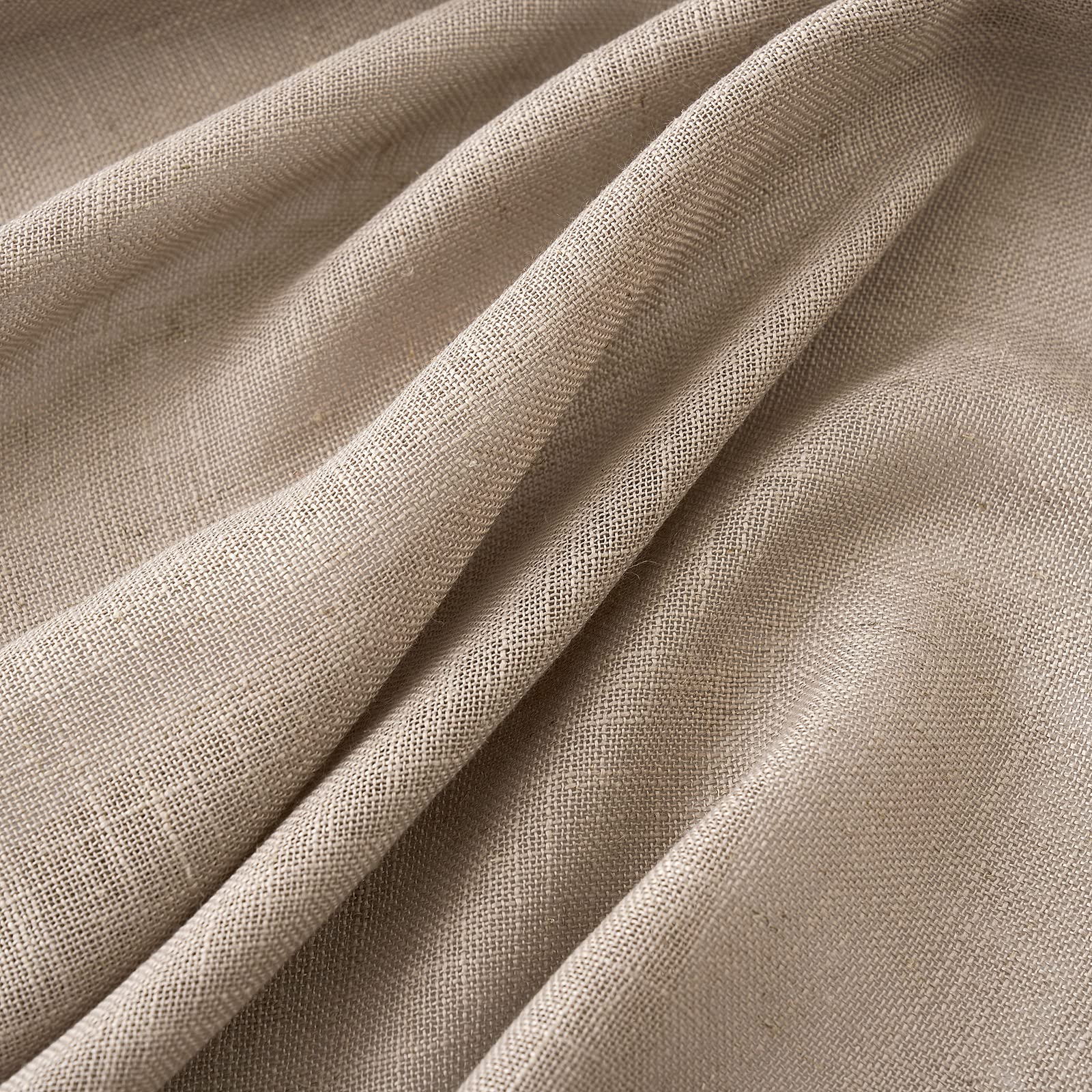 MIULEE Taupe Linen Curtains 52x84 Inch Length for Bedroom and Living Room