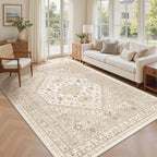 zesthome 6x9 Area Rugs for Living Room,Large Washable Rug,Beige