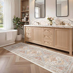 zesthome Washable Runner Rug 2.5x8 - Stain Resistant Entryway Rugs, Ultra-Thin Kitchen Rug, Anti Slip Backing Runner Rugs for Entrance Laundry Room Indoor Hallway (Orange,2.5'x8')