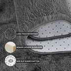 Tepook Area Rugs 9x12 for Living Room, Super Soft Fluffy Rugs for Bedroom, Modern Shaggy Rug Fuzzy Carpets for Kids, Plush Indoor Nursery Home Decor Rug with Non-Slip Bottom, Dark Grey