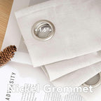 H.VERSAILTEX Natural Linen Grommet Curtains 84 Inch Length for Living Room 2 Panel Drape Semi Sheer Neutral Country Rustic Farmhouse Boho Curtain Bedroom Muslin Look Light Filtering, Heathered Natural
