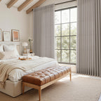 Nanspring Stone Grey Linen Curtains 90 Inches Long for Living Room Simple Modern Light Filtering Semi Sheer Curtain Back Tab and Rod Pocket Neutral Luxury Drapes for Bedroom Office 52x90, 2 Panels