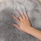 linmopm Faux Fur Rug Sheepskin Shag Fluffy Fuzzy Grey 4x6 ft Rugs for Bedroom Bedside Bed Floor Living Room Plush High-Density Cushion Carpet Super Sofa Cover