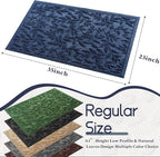 Blue Leaves Outdoor Indoor Entrance Doormats, Absorbent Durable Heavy Duty Welcome Front Door Mat,Thick Natural Rubber Back,Easy Clean Entryway Mat 23x35 Inch, Low Profile