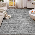 UERMEI 5x7 Area Rug Living Room Rugs - Washable Neutral Modern Abstract Soft Thin Rug Indoor Floor No Slip Rug Carpet for Bedroom Under Dining Table Home Office Decor - Dark Gray