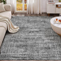 UERMEI 5x7 Area Rug Living Room Rugs - Washable Neutral Modern Abstract Soft Thin Rug Indoor Floor No Slip Rug Carpet for Bedroom Under Dining Table Home Office Decor - Dark Gray